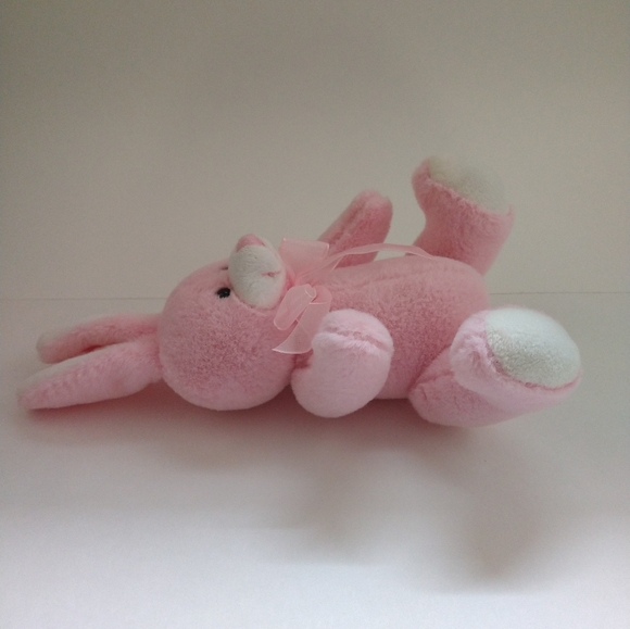 Wondertreats Inc Pink and White Bunny Rabbit Plush 9" With Bow - Picture 3 of 5